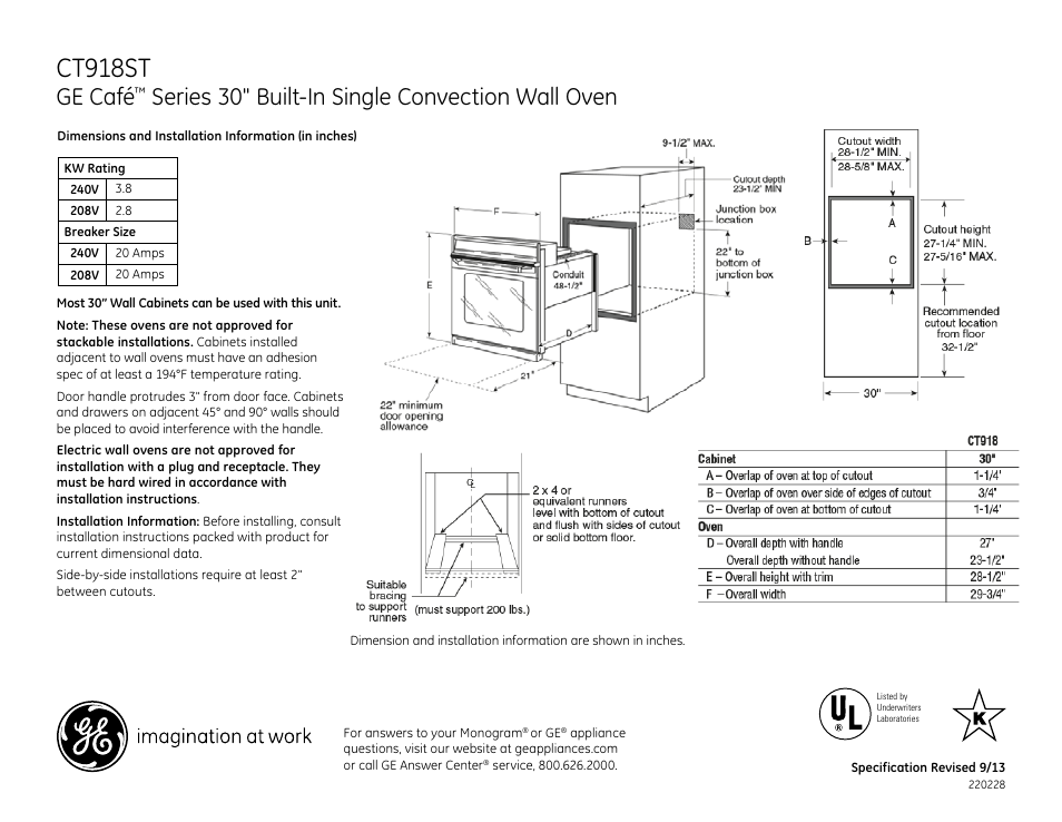 GE CT918STSS User Manual | 2 pages