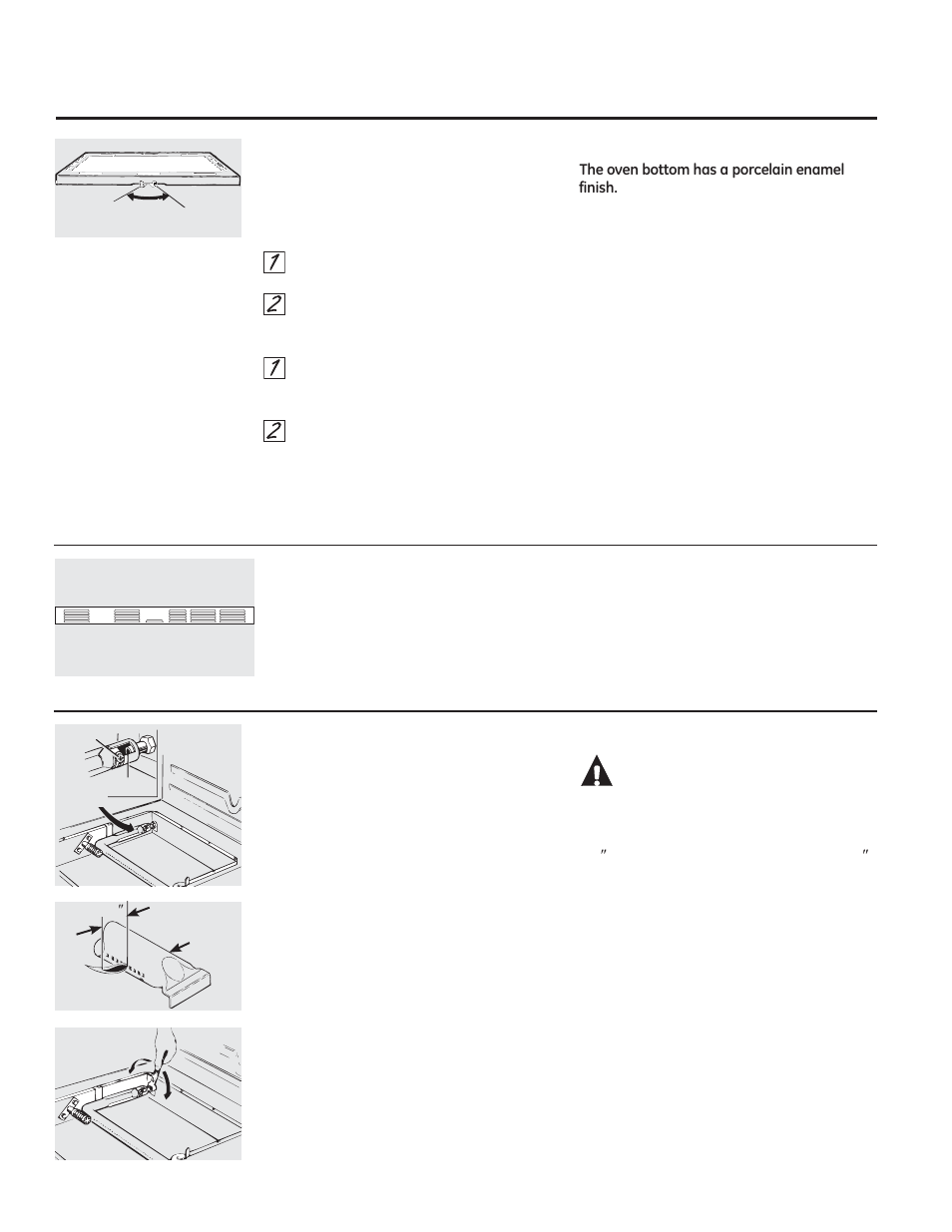 Warning, Care and cleaning | GE JGRS06BEJBB User Manual | Page 24 / 28
