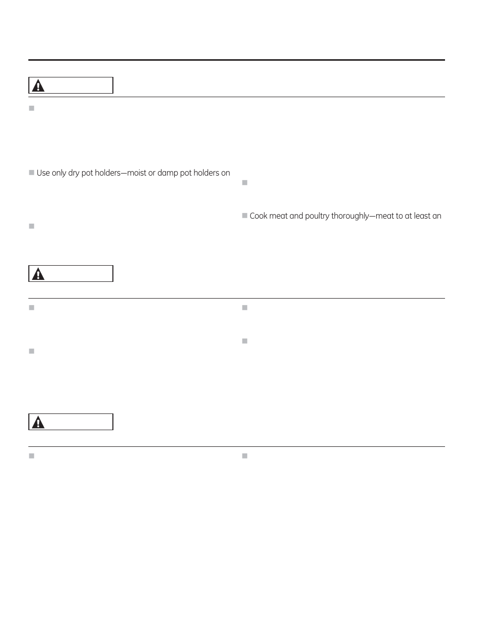 Warning, Keep flammable materials away from the oven | GE JGRS06BEJBB User Manual | Page 4 / 28