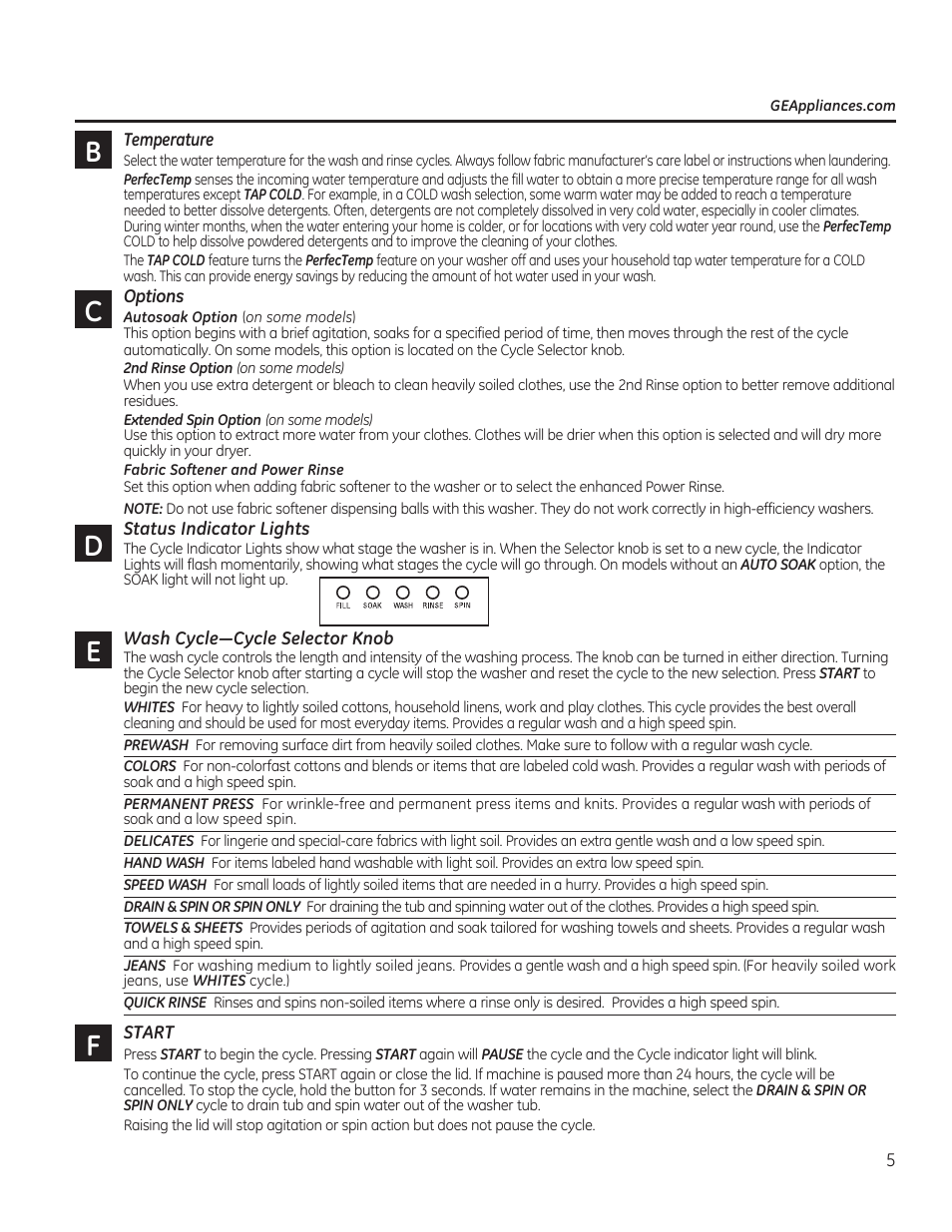 De f c | GE GTWN4250DWS User Manual | Page 5 / 24