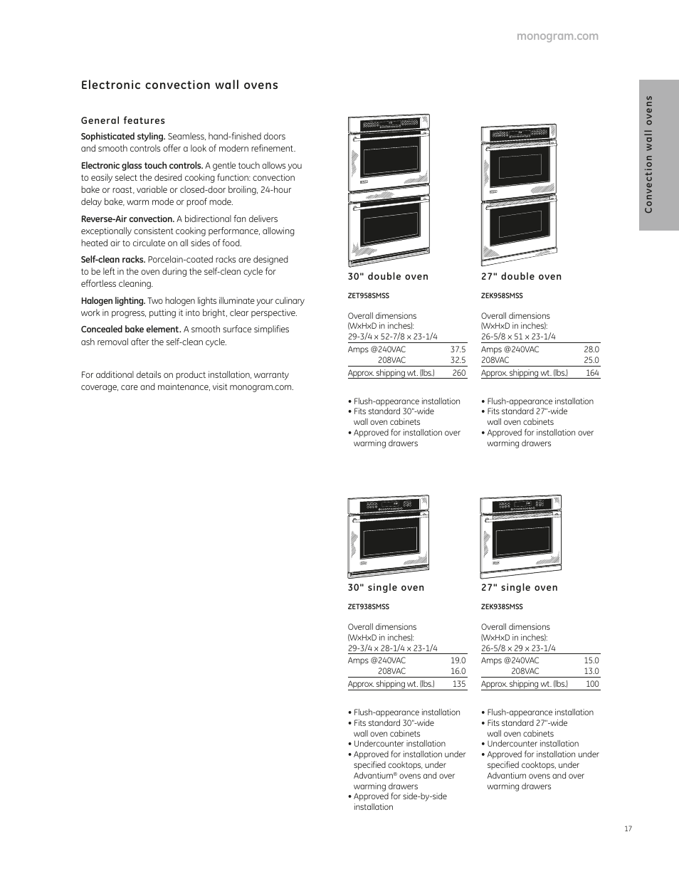 GE ZEK938SMSS User Manual | 3 pages