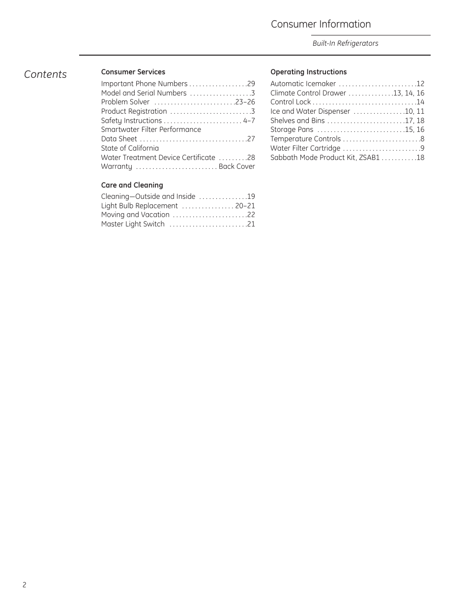 GE ZIS480NX User Manual | Page 2 / 32