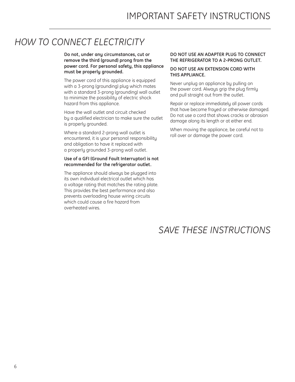GE ZIS480NX User Manual | Page 6 / 32