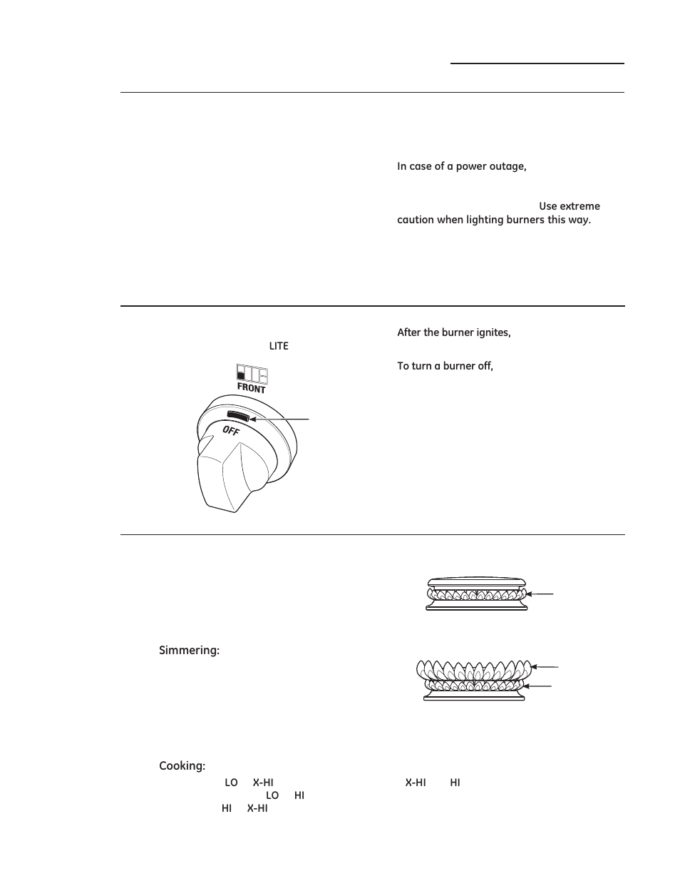 Cooktop controls, Electronic ignition & automatic reignition, Dual-flame stacked burners | GE ZGP304LRSS User Manual | Page 10 / 128