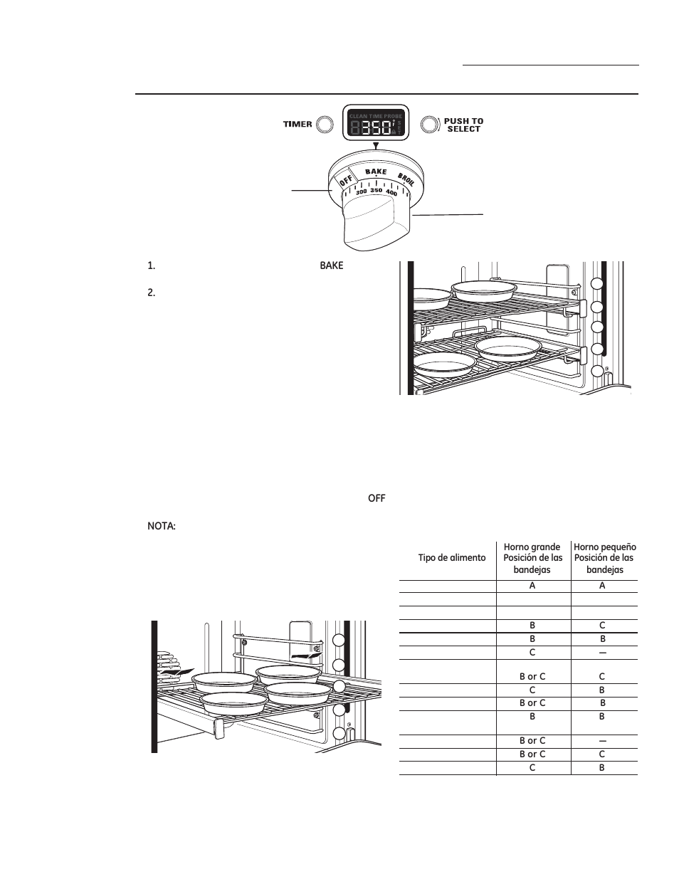 Horneado, Cómo configurar el horno para hornear | GE ZGP304LRSS User Manual | Page 104 / 128