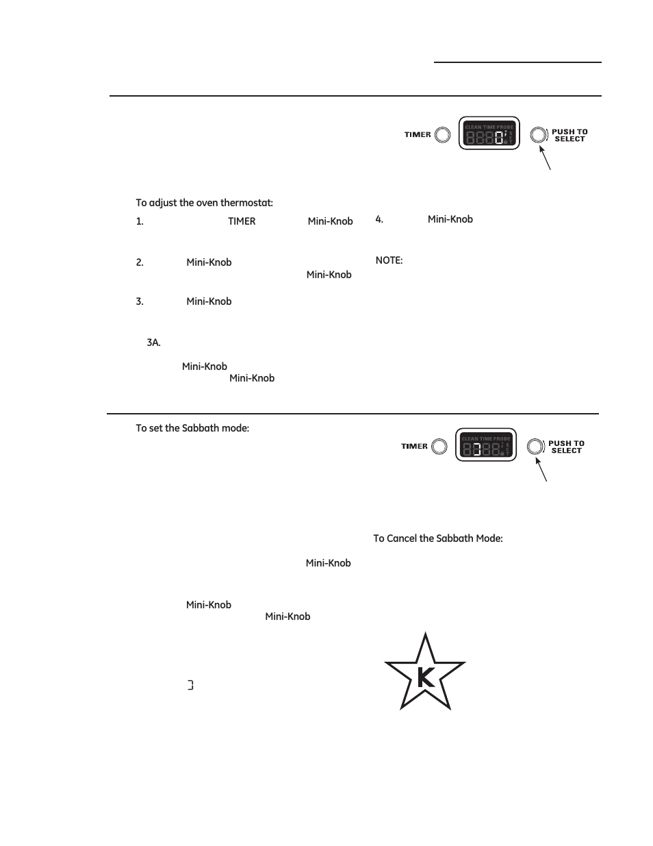 Special features, Oven thermostat adjustment, Sabbath mode | GE ZGP304LRSS User Manual | Page 28 / 128