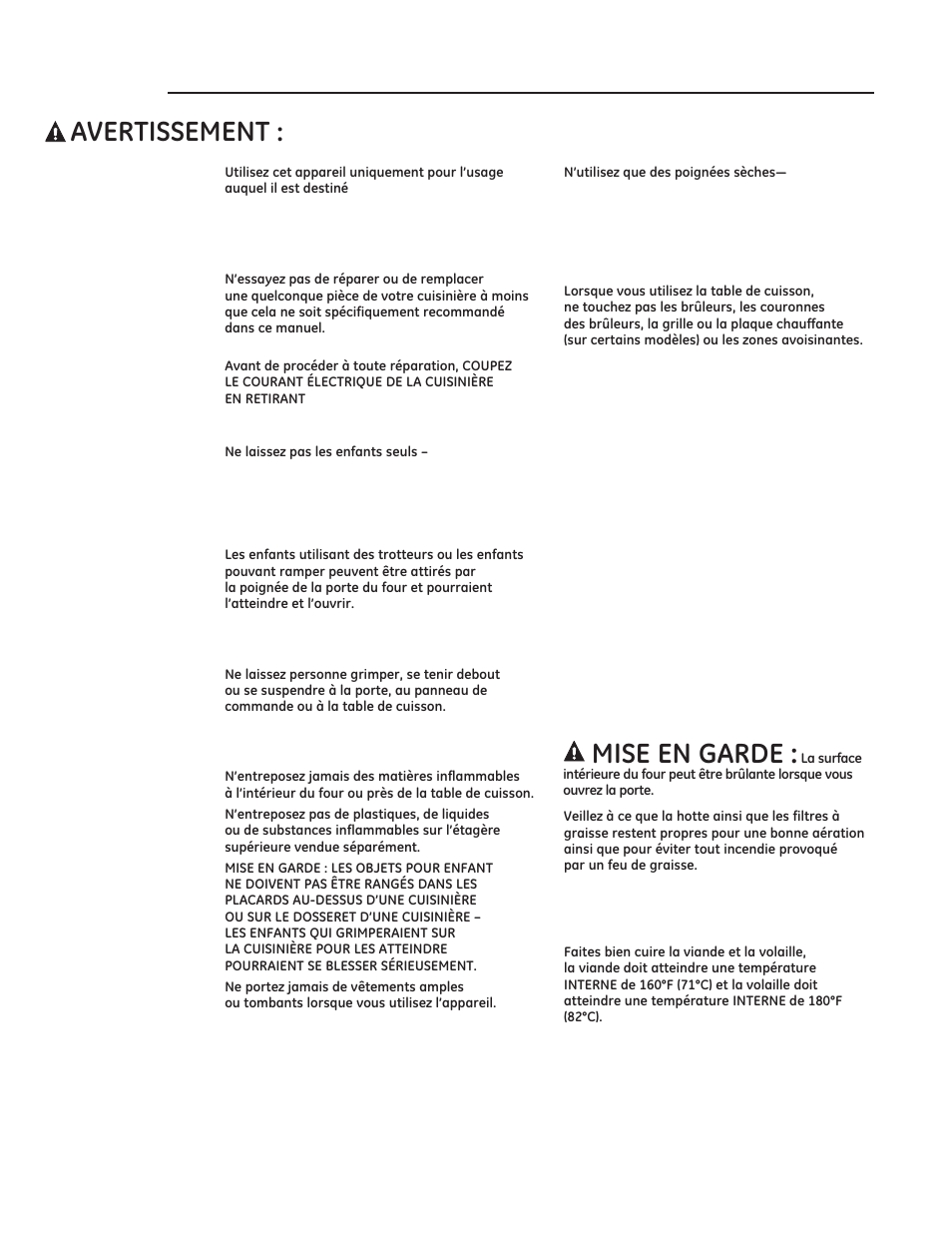 Consignes importantes de sécurité | GE ZGP304LRSS User Manual | Page 48 / 128
