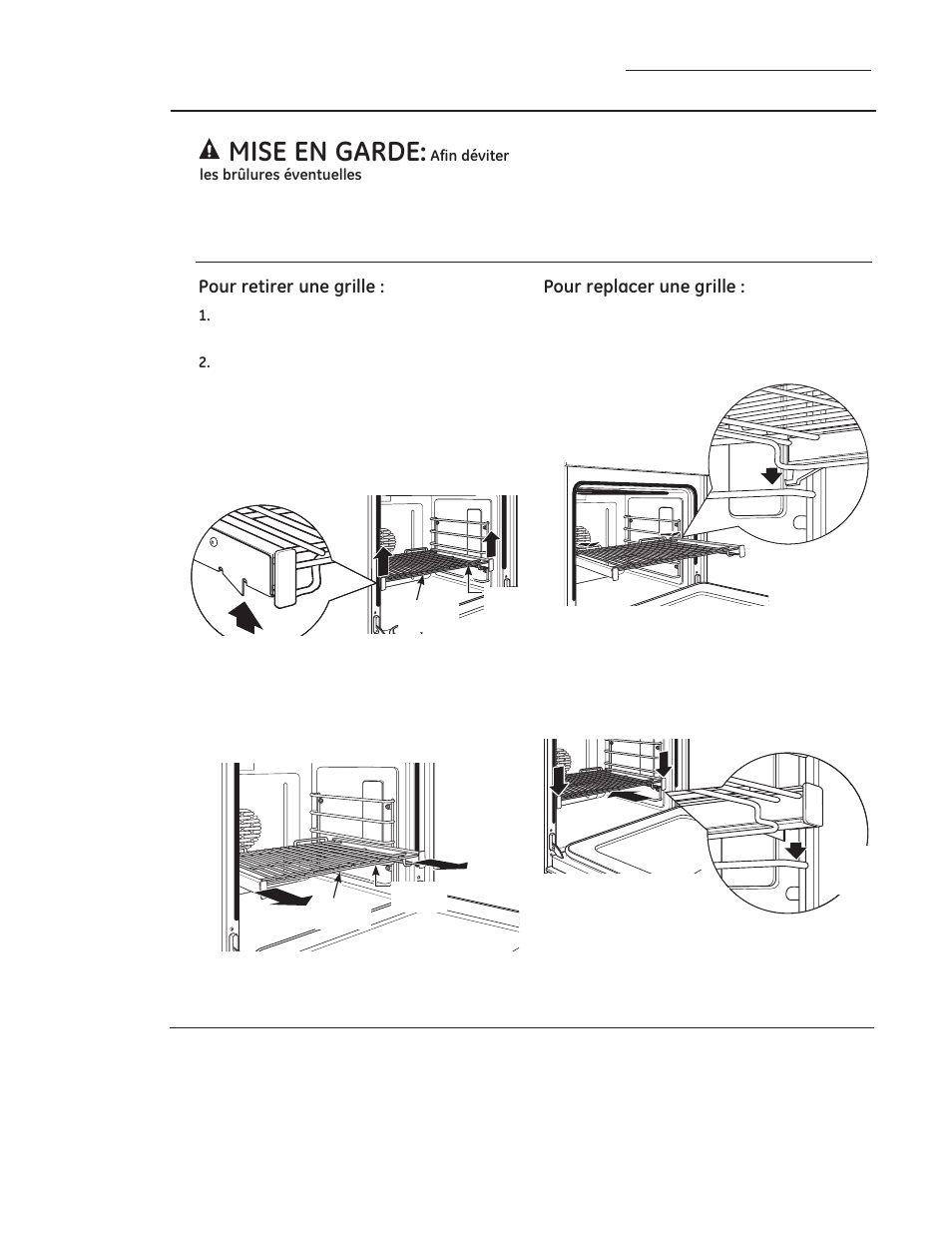 Grilles du four, Grilles de cuisson extensibles | GE ZGP304LRSS User Manual | Page 61 / 128