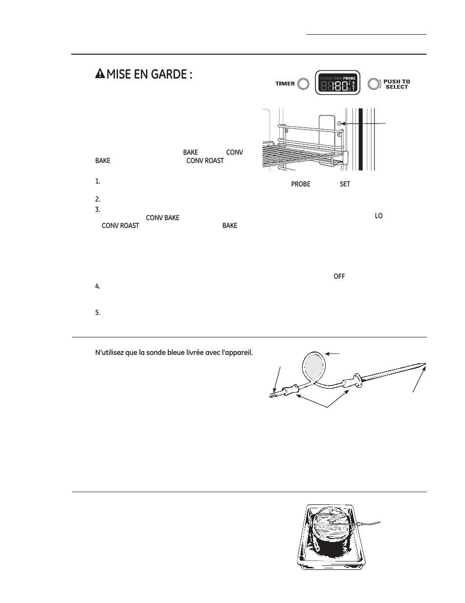 Utiliser la sonde, Insertion adequate de la sonde | GE ZGP304LRSS User Manual | Page 67 / 128