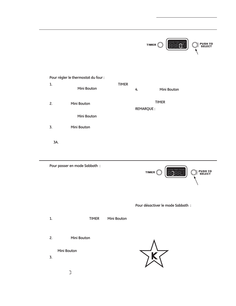 Fonctions spéciales, Réglage thermostat du four, Mode sabbath | GE ZGP304LRSS User Manual | Page 71 / 128