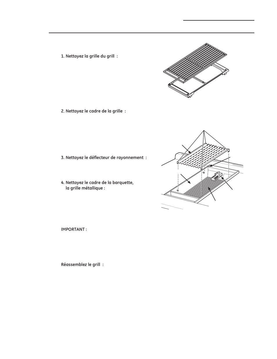 Grille de grill, cadre et déflecteur, Entretien et nettoyage | GE ZGP304LRSS User Manual | Page 80 / 128