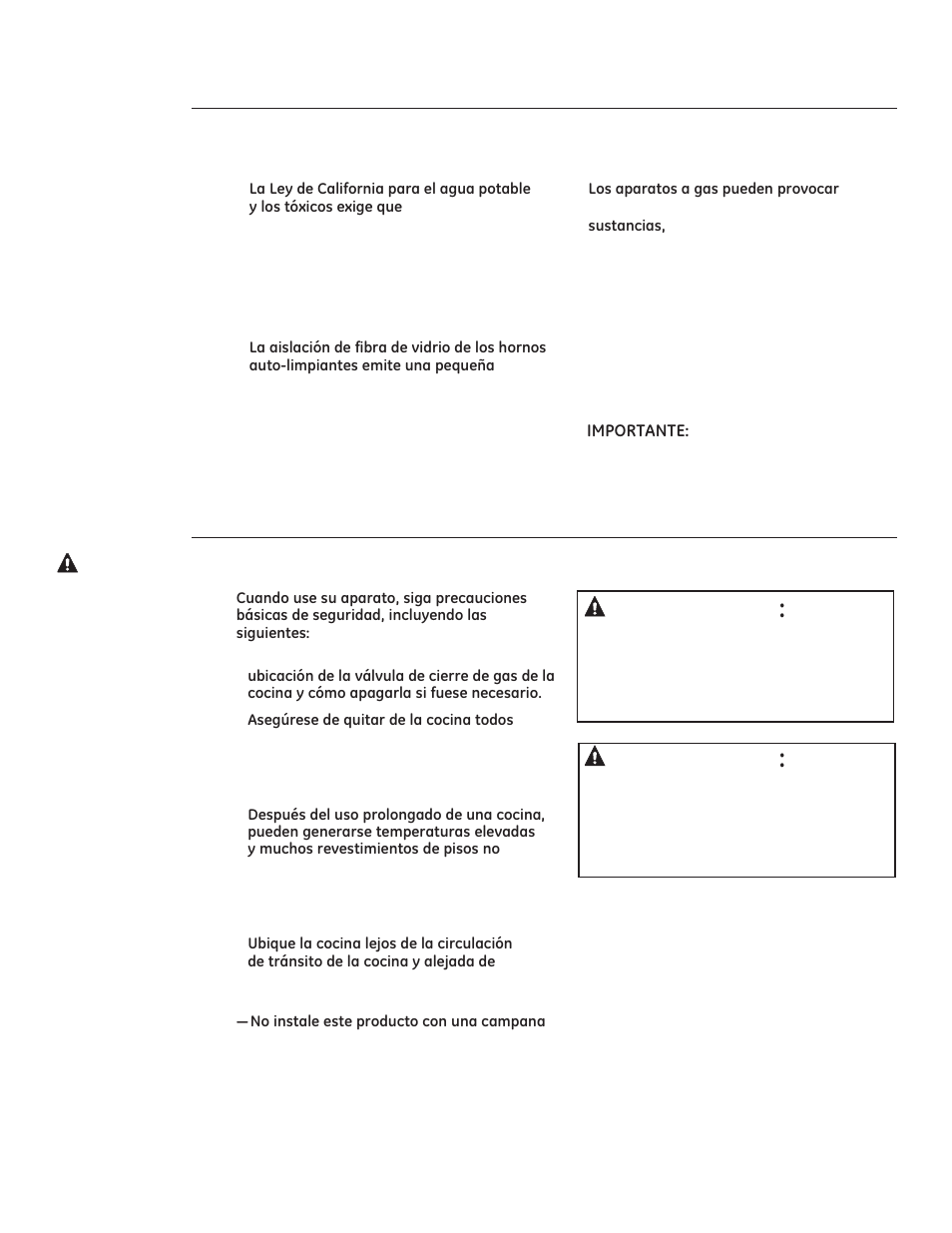 Instrucciones importantes de seguridad, Notificación importante de seguridad, Advertencia : precauciones de seguridad | Advertencia | GE ZGP304LRSS User Manual | Page 89 / 128
