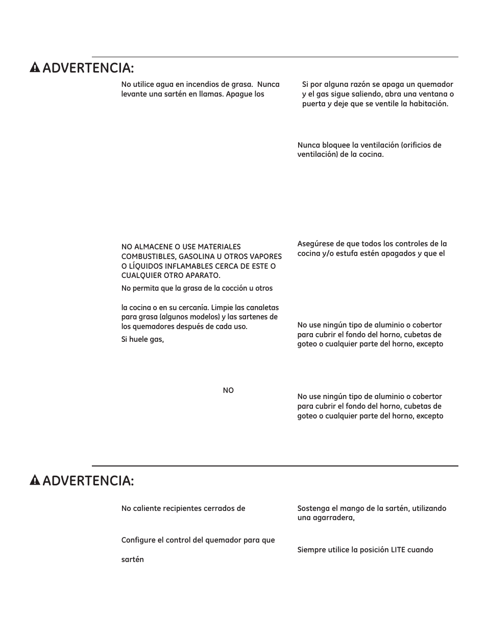 Instrucciones importantes de seguridad, 9(57(1&,$ precauciones de seguridad | GE ZGP304LRSS User Manual | Page 91 / 128