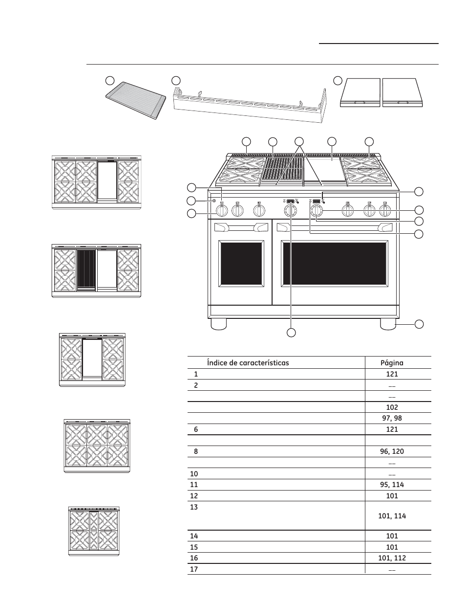 Información de diseño, Características de su cocina | GE ZGP304LRSS User Manual | Page 94 / 128