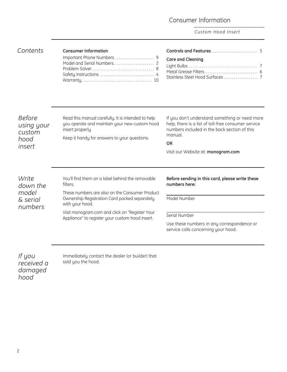 GE ZVC36LSS User Manual | Page 2 / 32