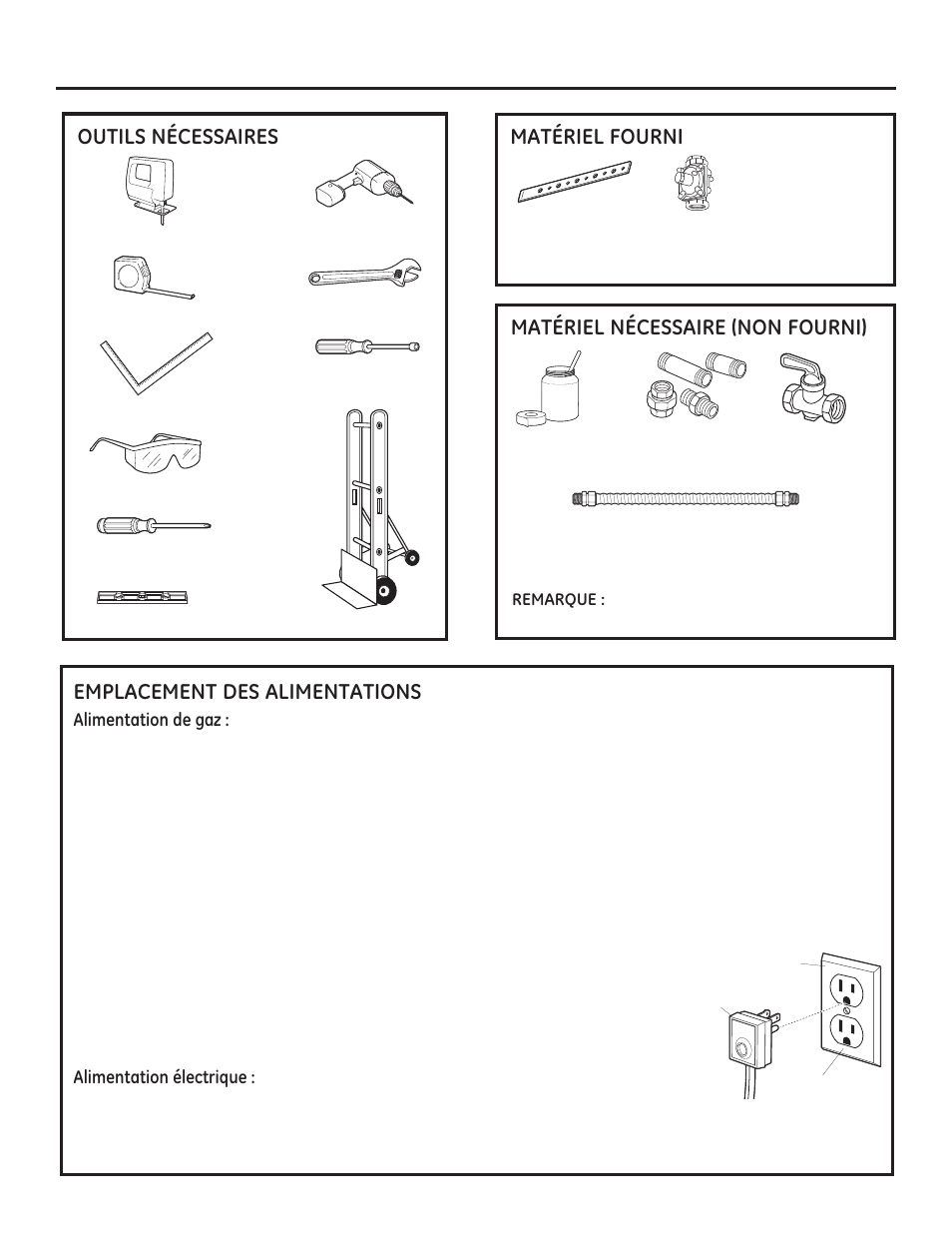 Préparation de l’installation | GE ZGU484NGPSS User Manual | Page 23 / 52