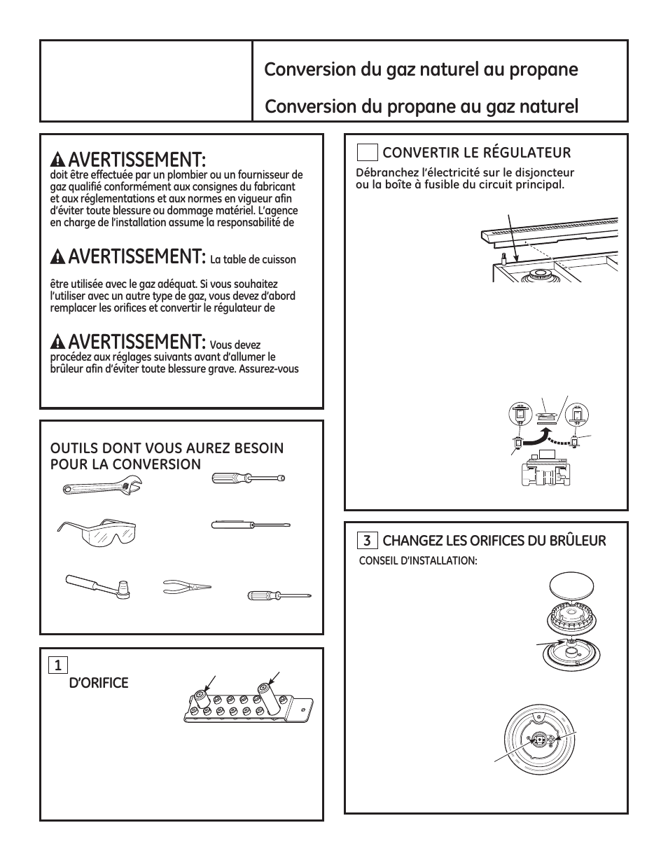Consignes, D’installation, Rqyhuvlrqgxjd]qdwxuhodxsursdqh | Rqyhuvlrqgxsursdqhdxjd]qdwxuho | GE ZGU484NGPSS User Manual | Page 31 / 52