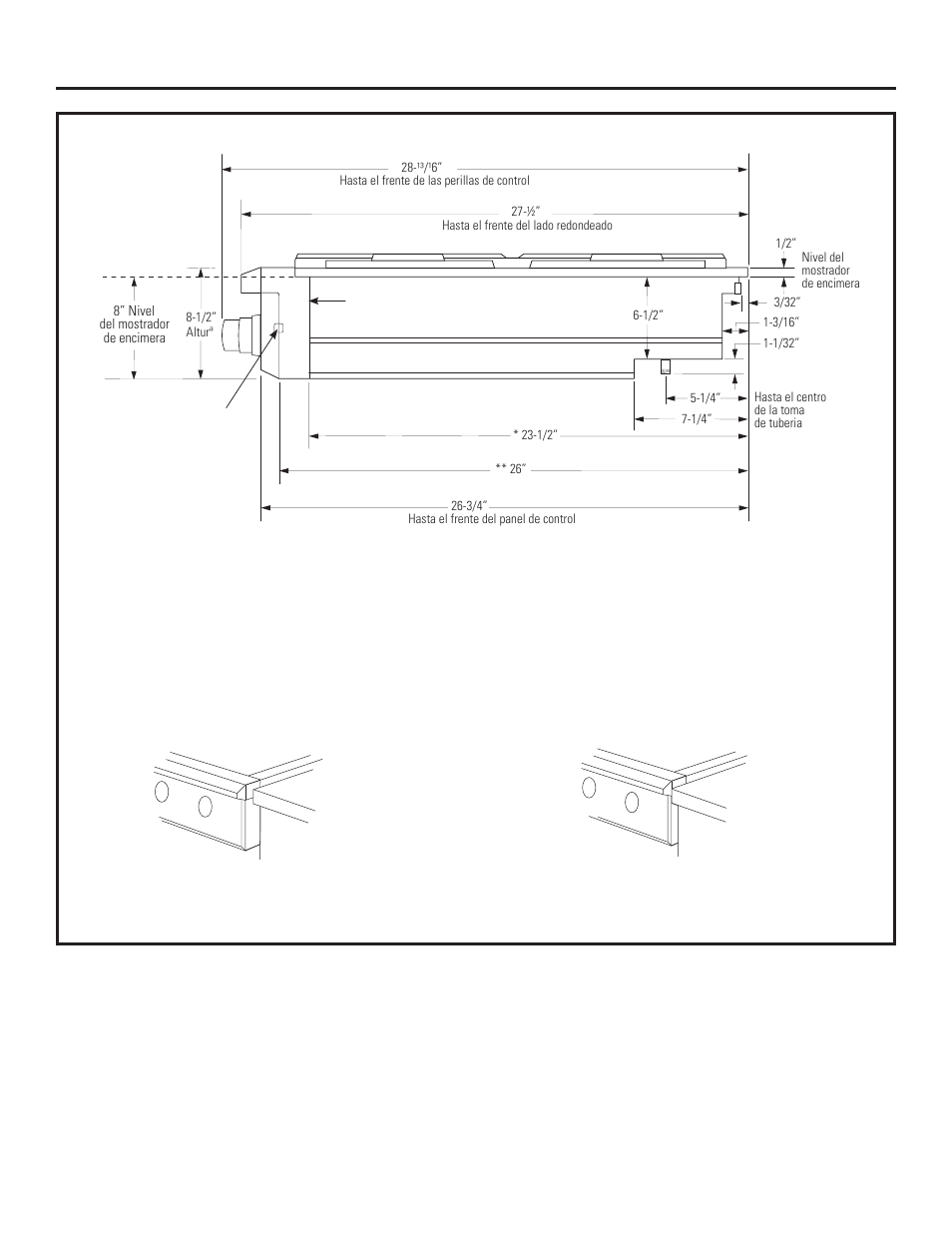 Información de diseño, Opciones de instalación | GE ZGU484NGPSS User Manual | Page 38 / 52