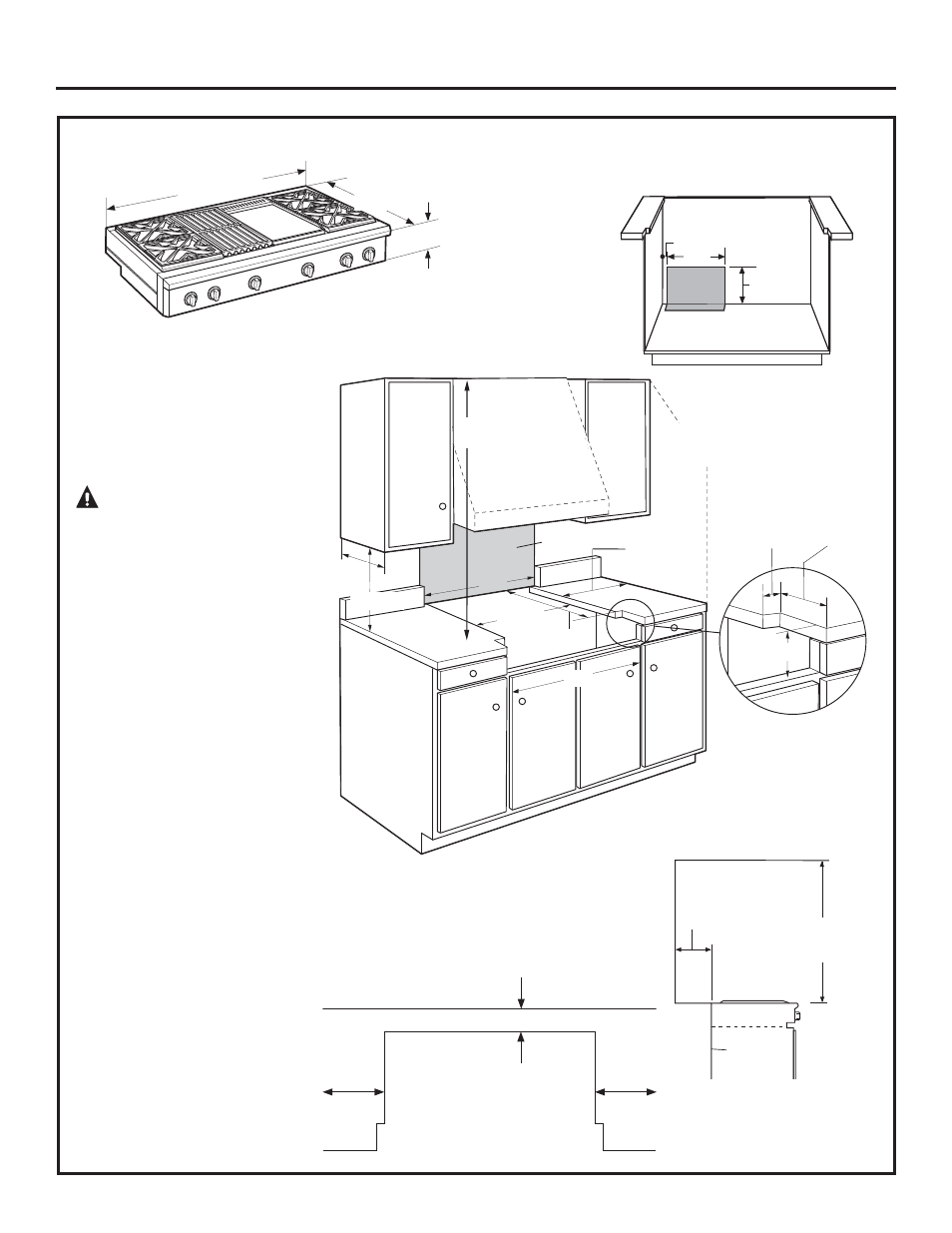 Design information, Warning, Product dimensions and clearances for 48” models | GE ZGU484NGPSS User Manual | Page 4 / 52