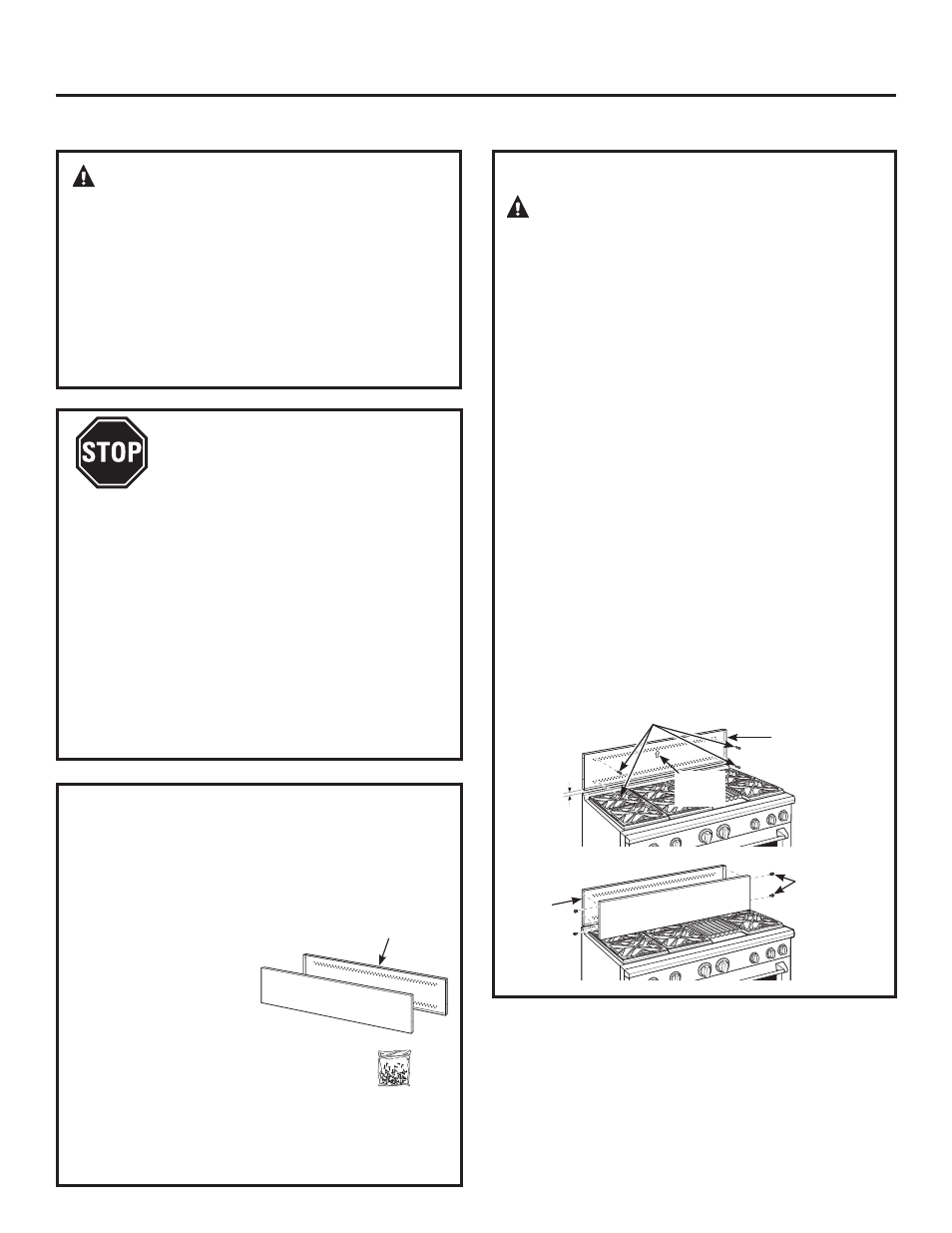 Advertencia, Antes de comenzar, Instale el salpicadero de 12 | Herramientas y materiales requeridos, Accesorios opcionales – salpicadero alto de 12 | GE ZGU484NGPSS User Manual | Page 44 / 52