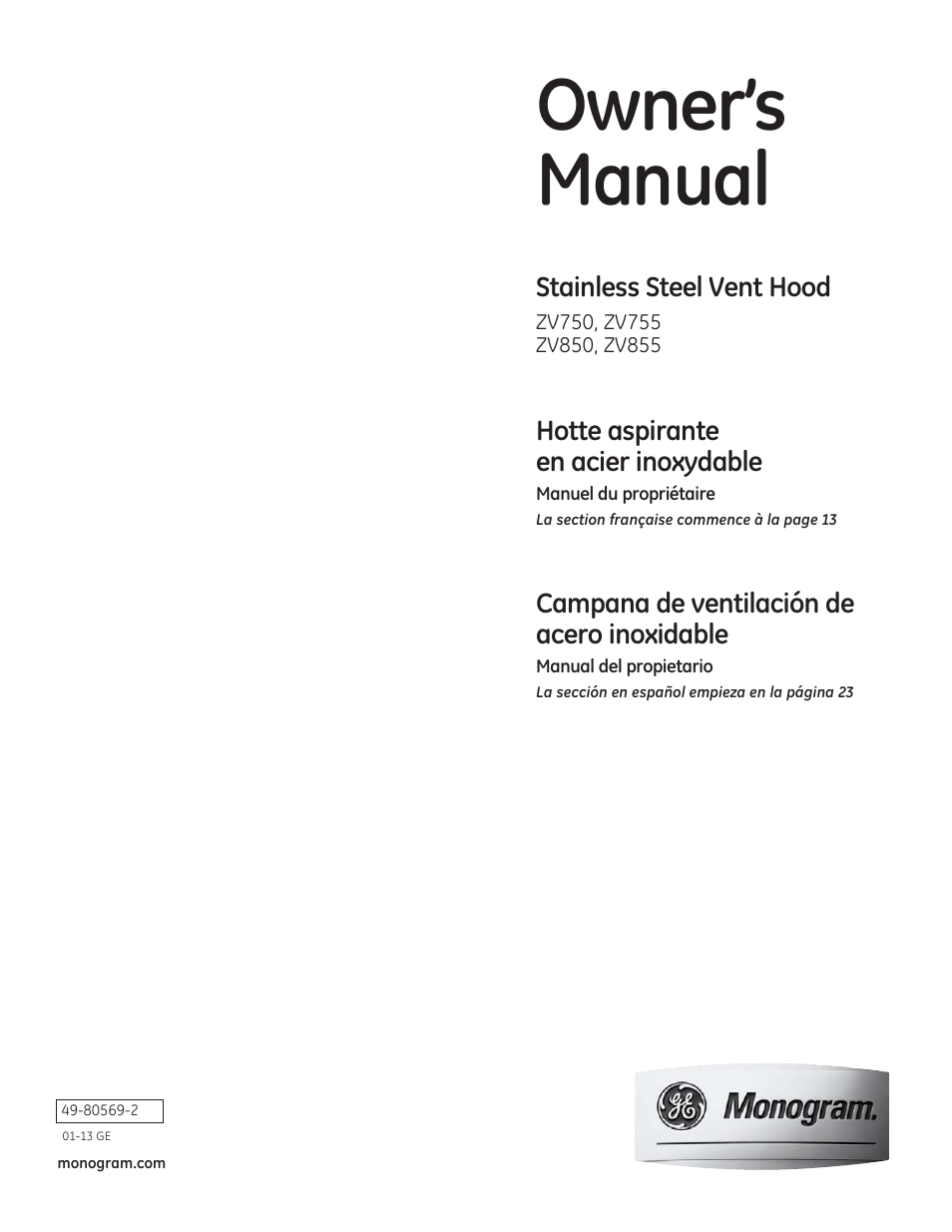 GE ZV850SPSS User Manual | 32 pages