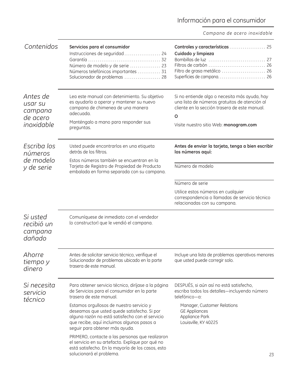 GE ZV850SPSS User Manual | Page 23 / 32