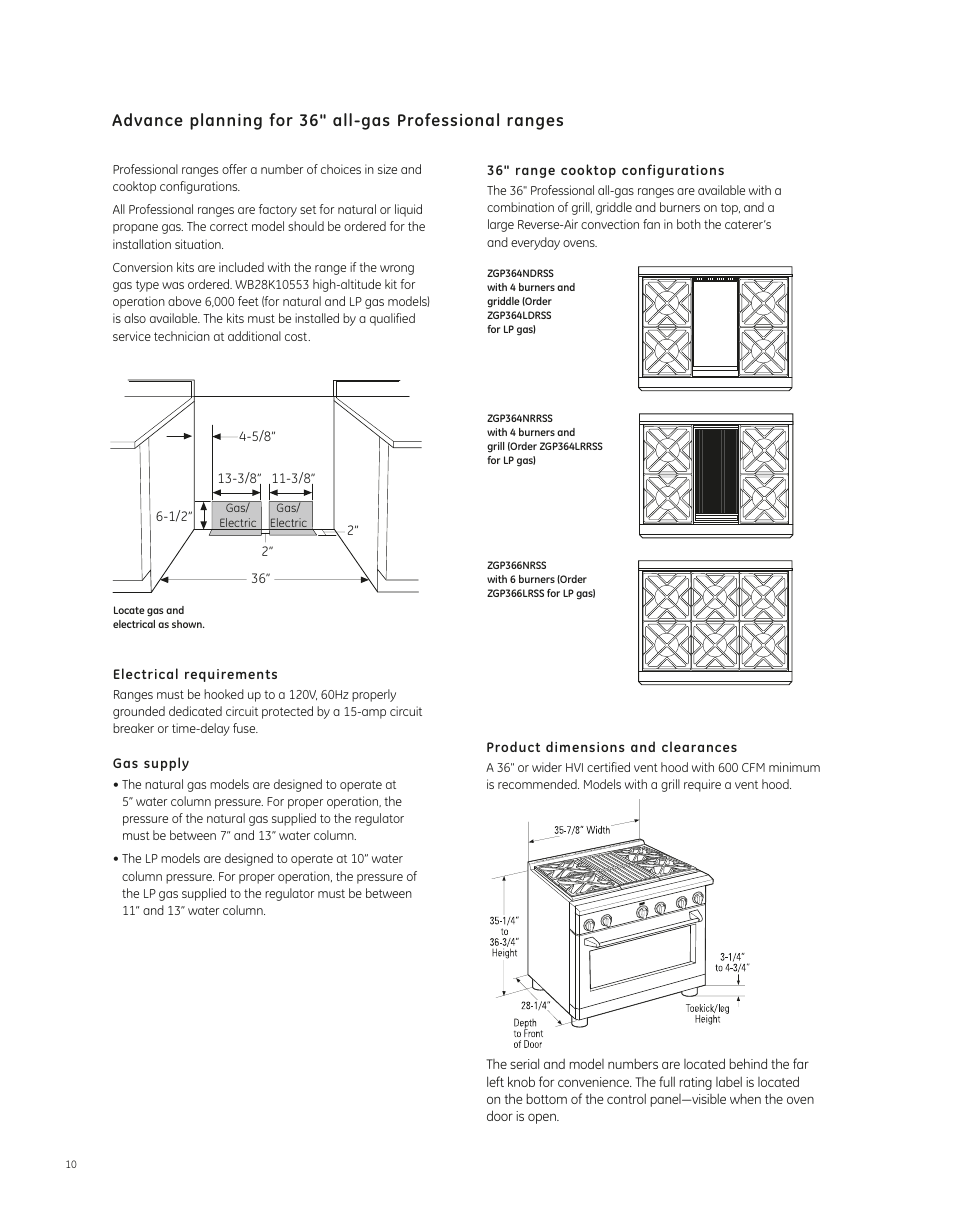 GE ZGP364NDRSS User Manual | Page 2 / 3