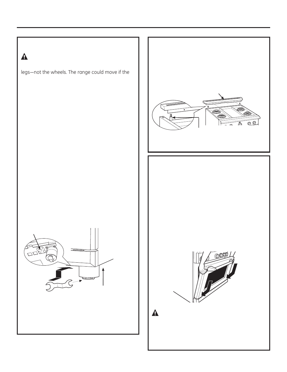 Caution, Installation, Warning | GE ZGP304NRSS User Manual | Page 15 / 80