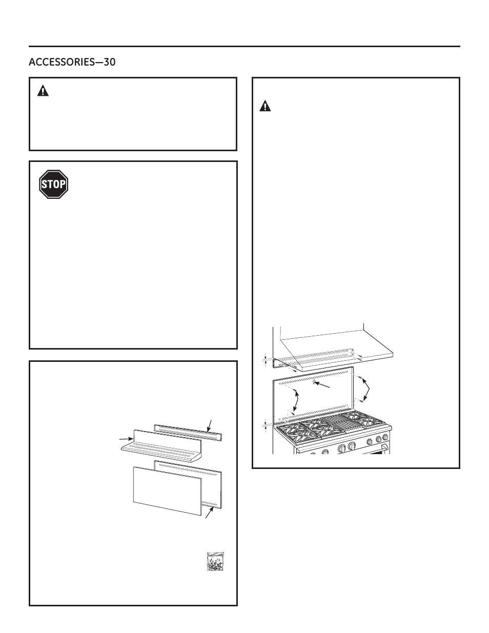 Warning, Before you begin, Tools and materials required | Install the wall support panels | GE ZGP304NRSS User Manual | Page 20 / 80