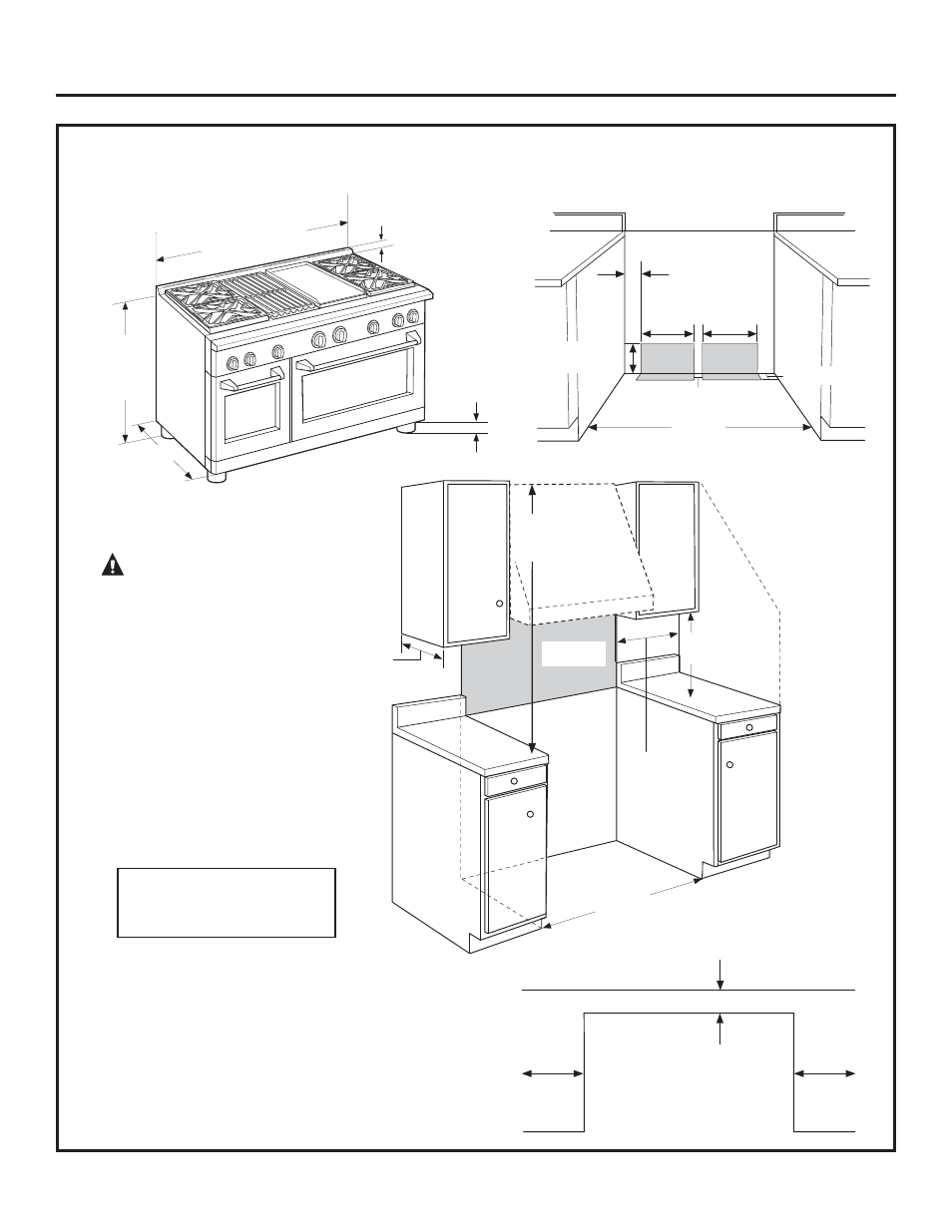 Caractéristiques, Avertissement, Dimensions du produit et espaces de séparation | GE ZGP304NRSS User Manual | Page 29 / 80