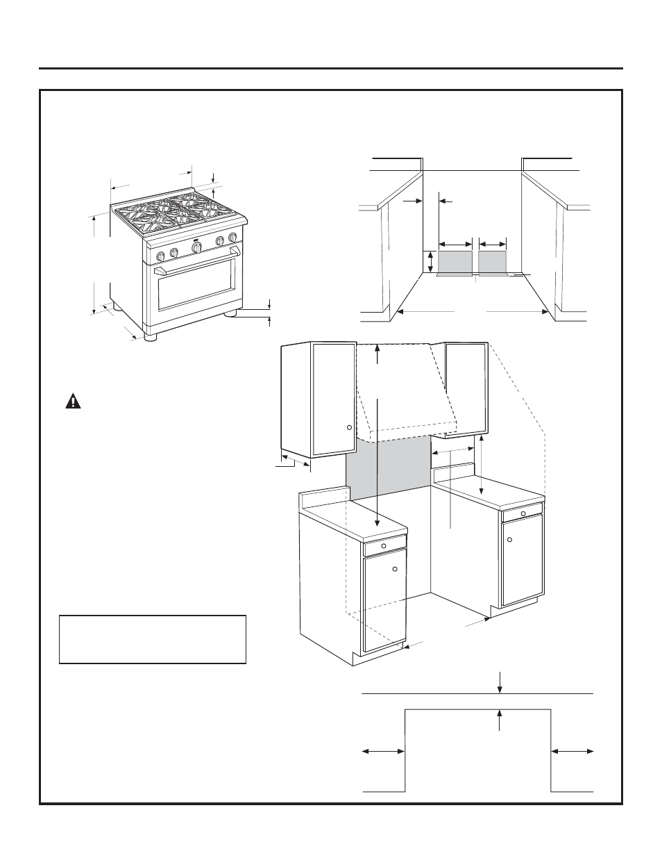 Caractéristiques, Avertissement, Dimensions de l’appareil et espaces | GE ZGP304NRSS User Manual | Page 31 / 80