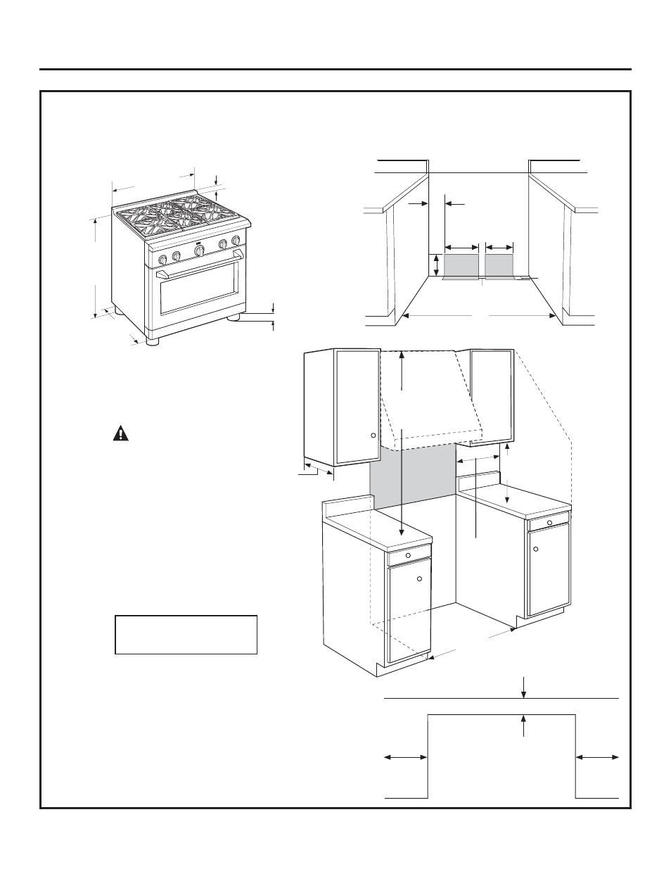 Design information, Warning, Product dimensions and clearances | 30” wide range models | GE ZGP304NRSS User Manual | Page 6 / 80