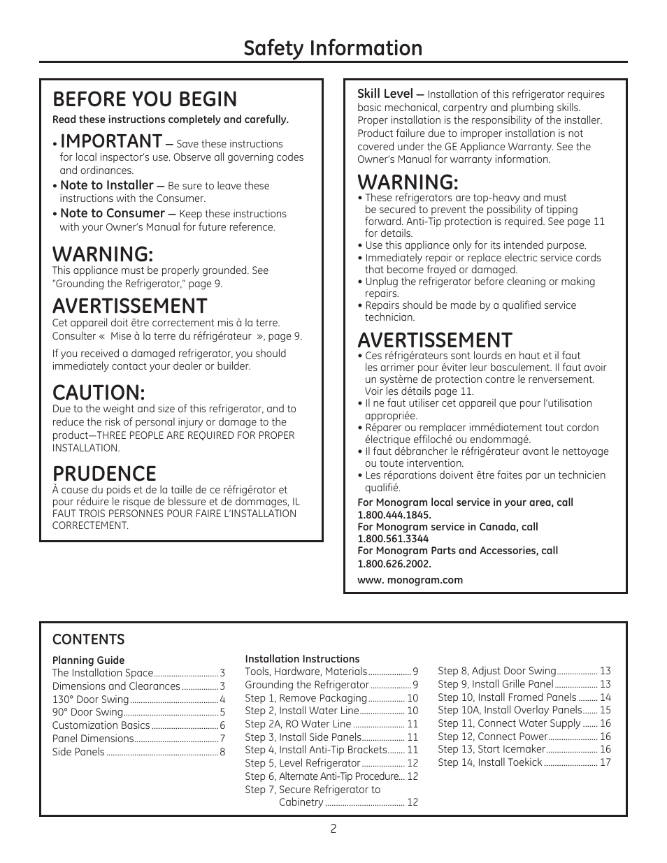 GE ZIP360NZ User Manual | Page 2 / 20