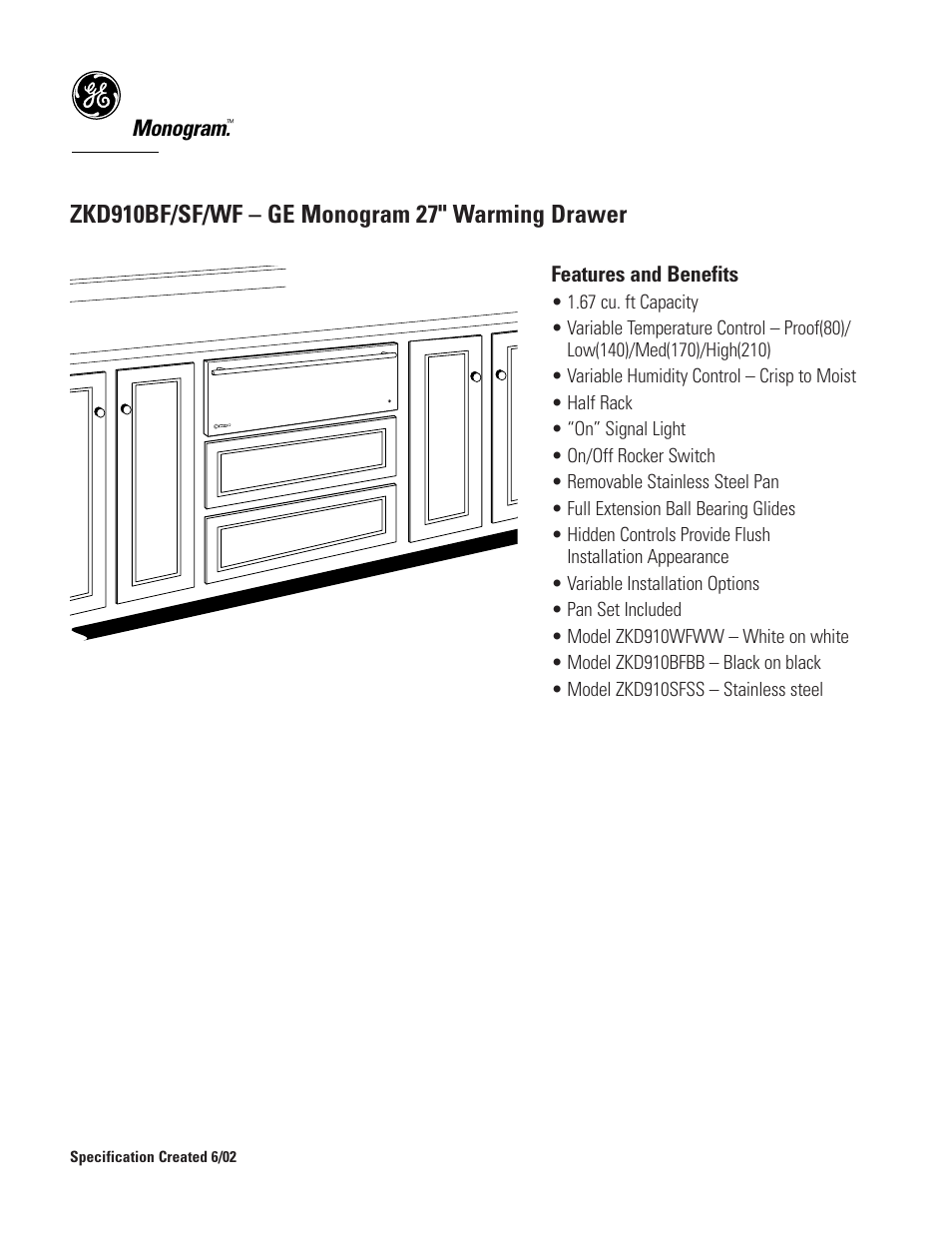 GE ZKD910SFSS User Manual | Page 2 / 2