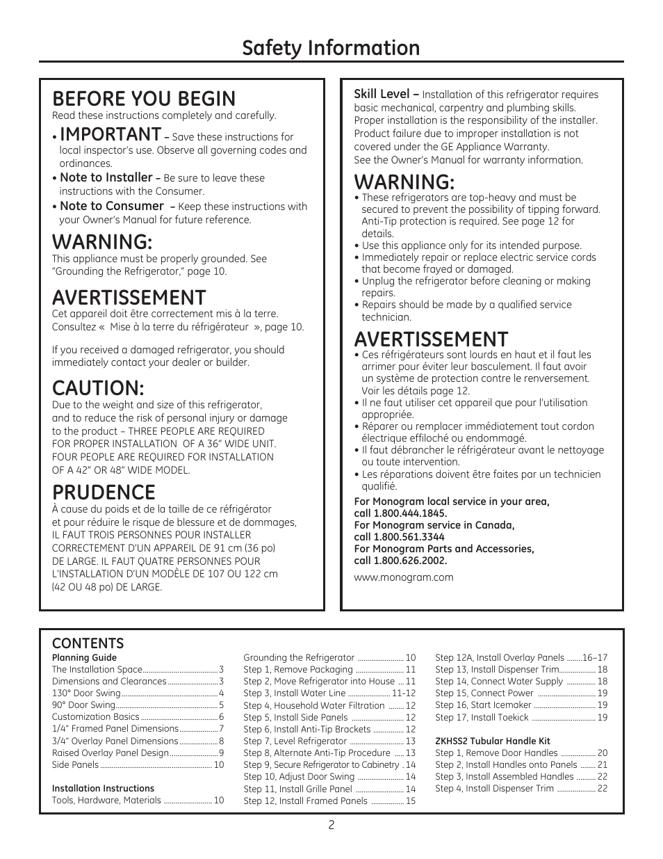 GE ZIS420NX User Manual | Page 2 / 24