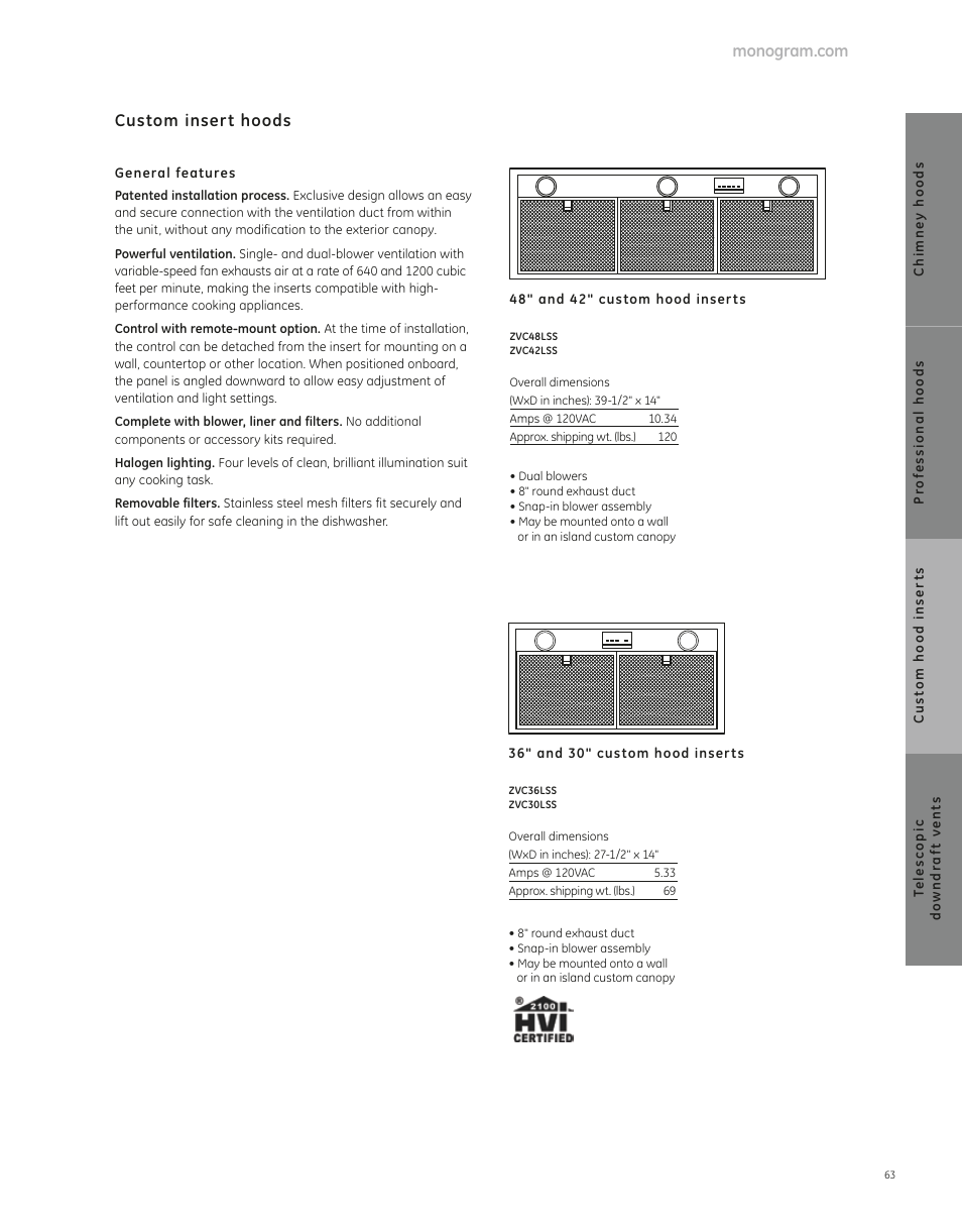 GE ZVC48LSS User Manual | 4 pages