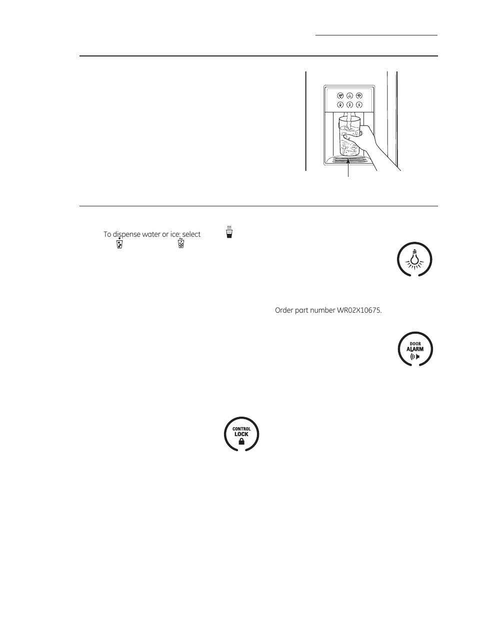 Caution, Dispenser with glass-touch controls, Ice & water dispenser | GE ZISB360DX User Manual | Page 10 / 32