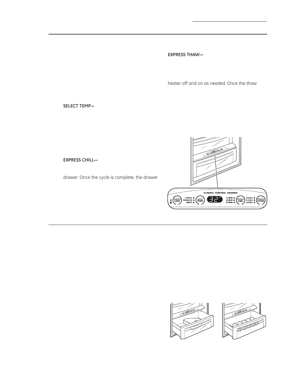 Climate control drawer | GE ZISB360DX User Manual | Page 13 / 32