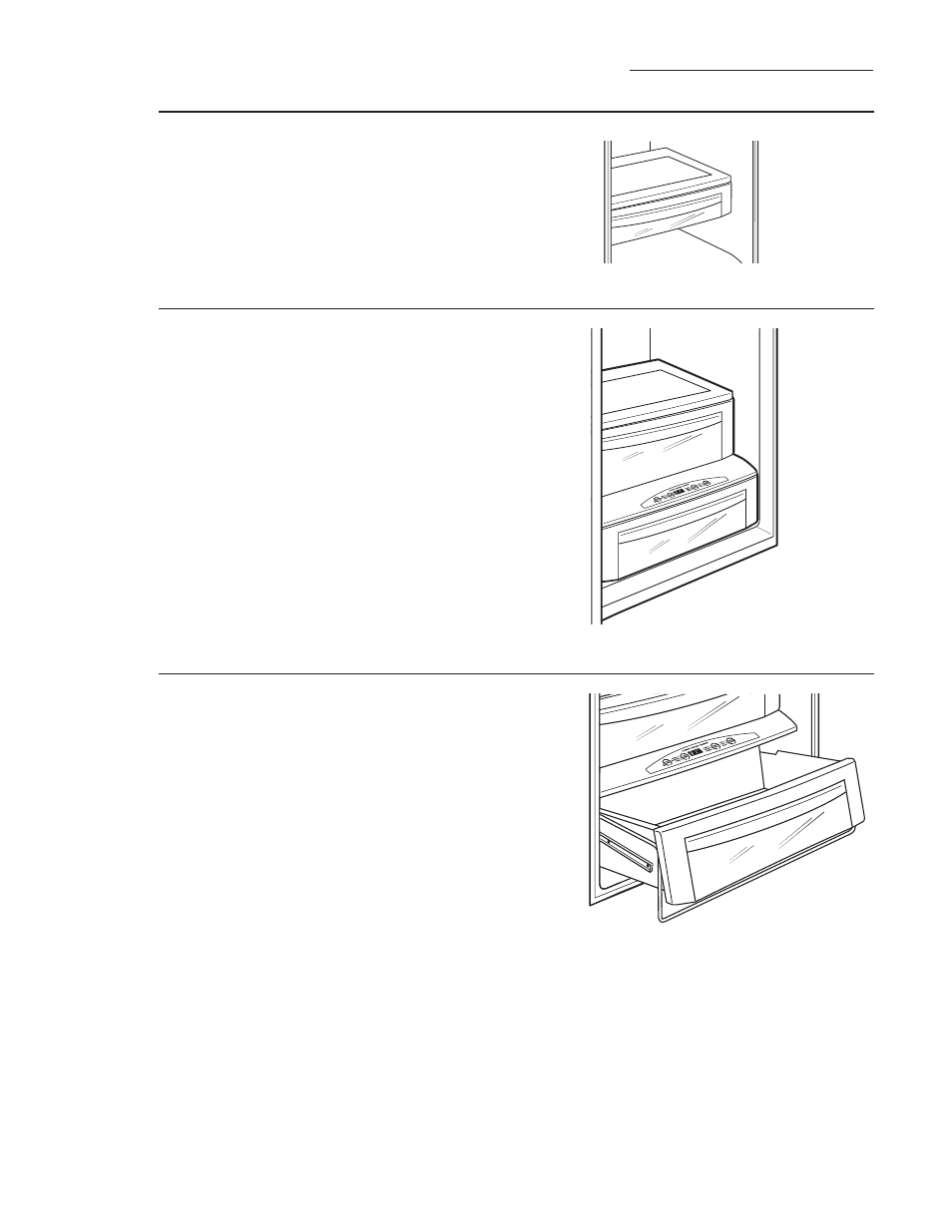 Sealed deli pan, Storage pans and climate control drawer, Sealed produce pans | Drawer and pan removal | GE ZISB360DX User Manual | Page 15 / 32