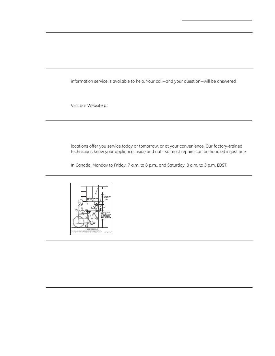 In-home repair service, Service contracts, Parts and accessories | For customers with special needs, Consumer services | GE ZISB360DX User Manual | Page 29 / 32