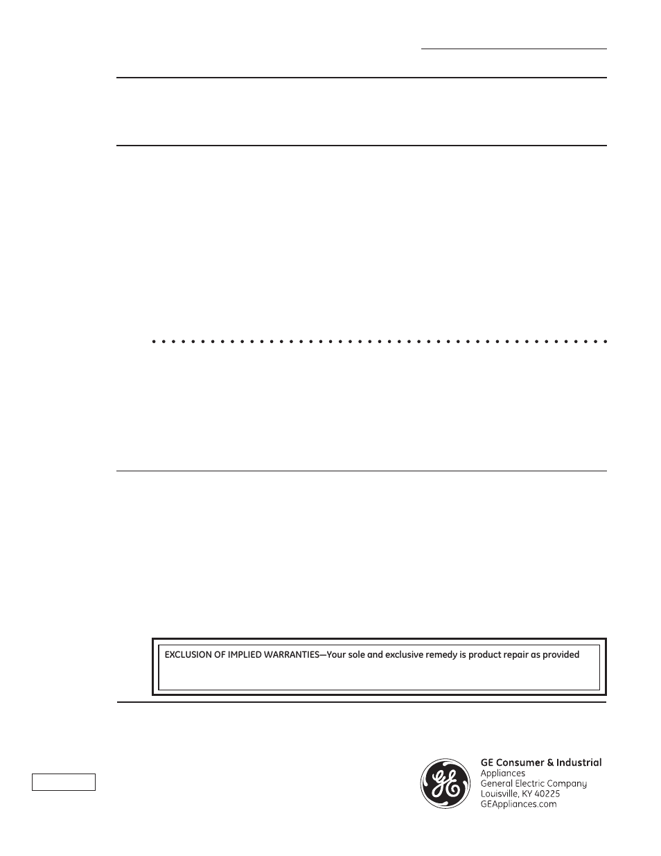 Warranty, What is not covered | GE ZIRS360NXRH User Manual | Page 28 / 28