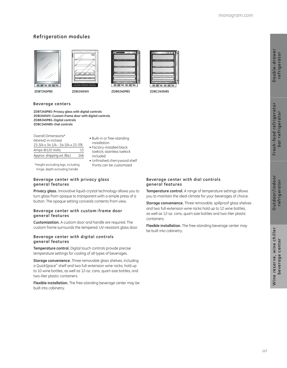 Refrigeration modules | GE ZDWR240PBS User Manual | Page 2 / 3