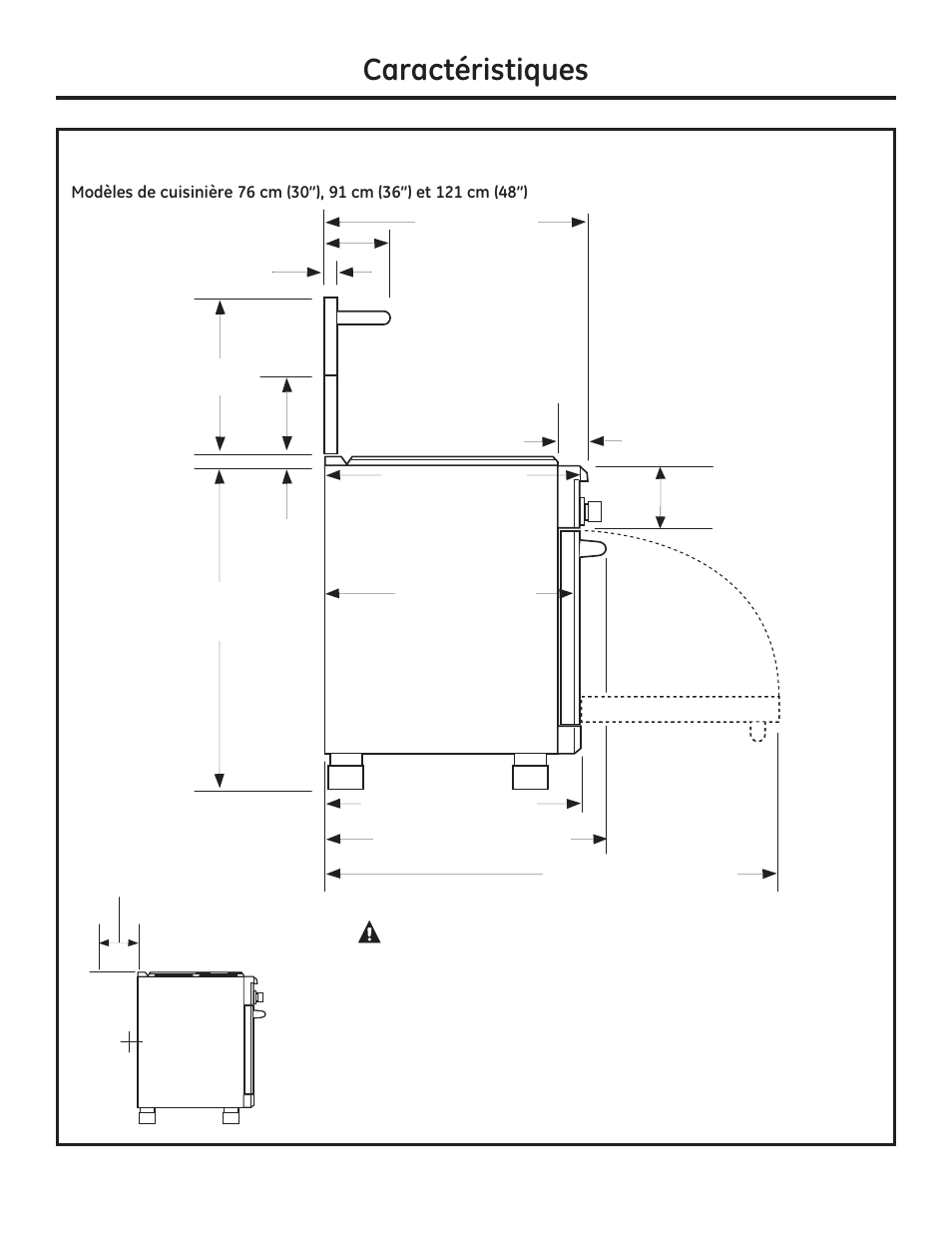 Dudfwpulvwltxhv, Avertissement, Dimensions de l’appareil et espaces | GE ZDP364NDPSS User Manual | Page 29 / 68