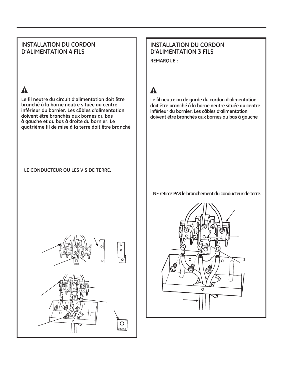 Préparation de l’installation, Avertissement | GE ZDP364NDPSS User Manual | Page 32 / 68