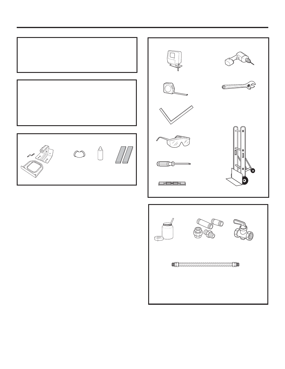 Información de instalación, Materiales requeridos (no provistos), Herramientas requeridas | Materiales provistos | GE ZDP364NDPSS User Manual | Page 52 / 68