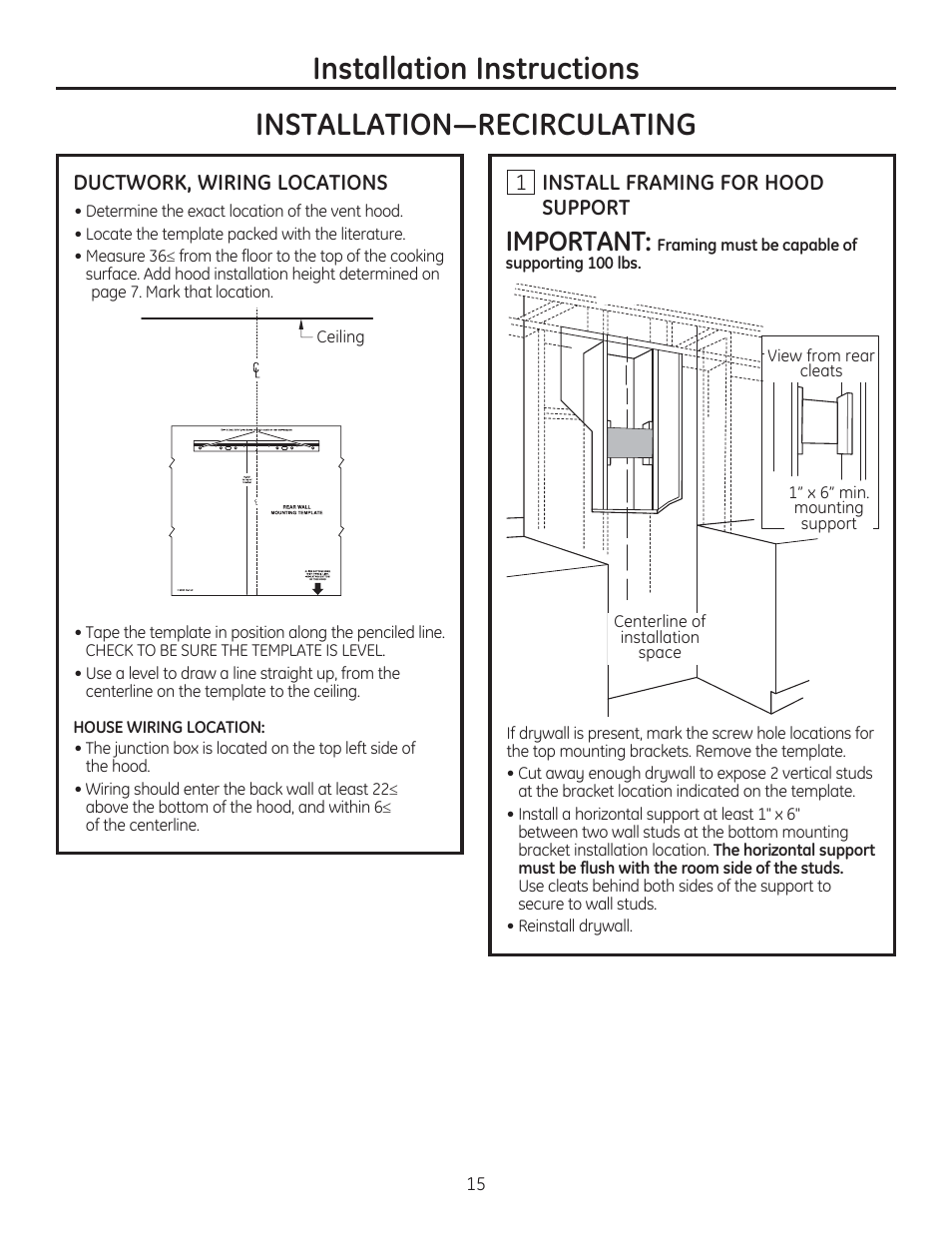 Important | GE ZV900SLSS User Manual | Page 15 / 20