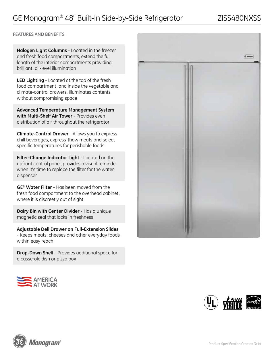 Ge monogram | GE ZISS480NXSS User Manual | Page 4 / 4