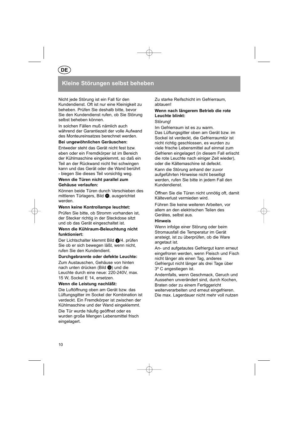 Kleine störungen selbst beheben | Bosch KGS37340 User Manual | Page 12 / 76