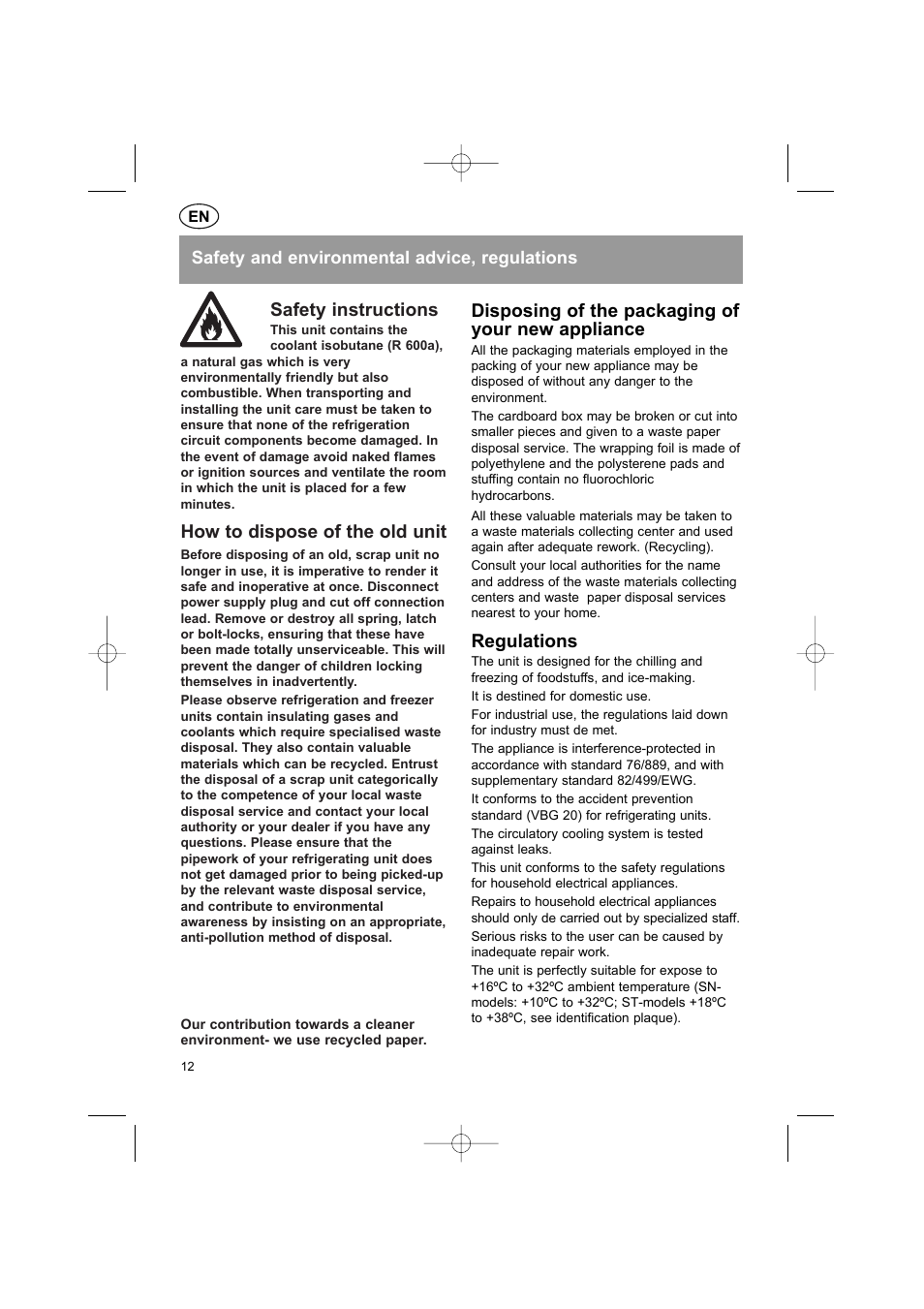 Safety instructions, How to dispose of the old unit, Disposing of the packaging of your new appliance | Regulations | Bosch KGS37340 User Manual | Page 14 / 76