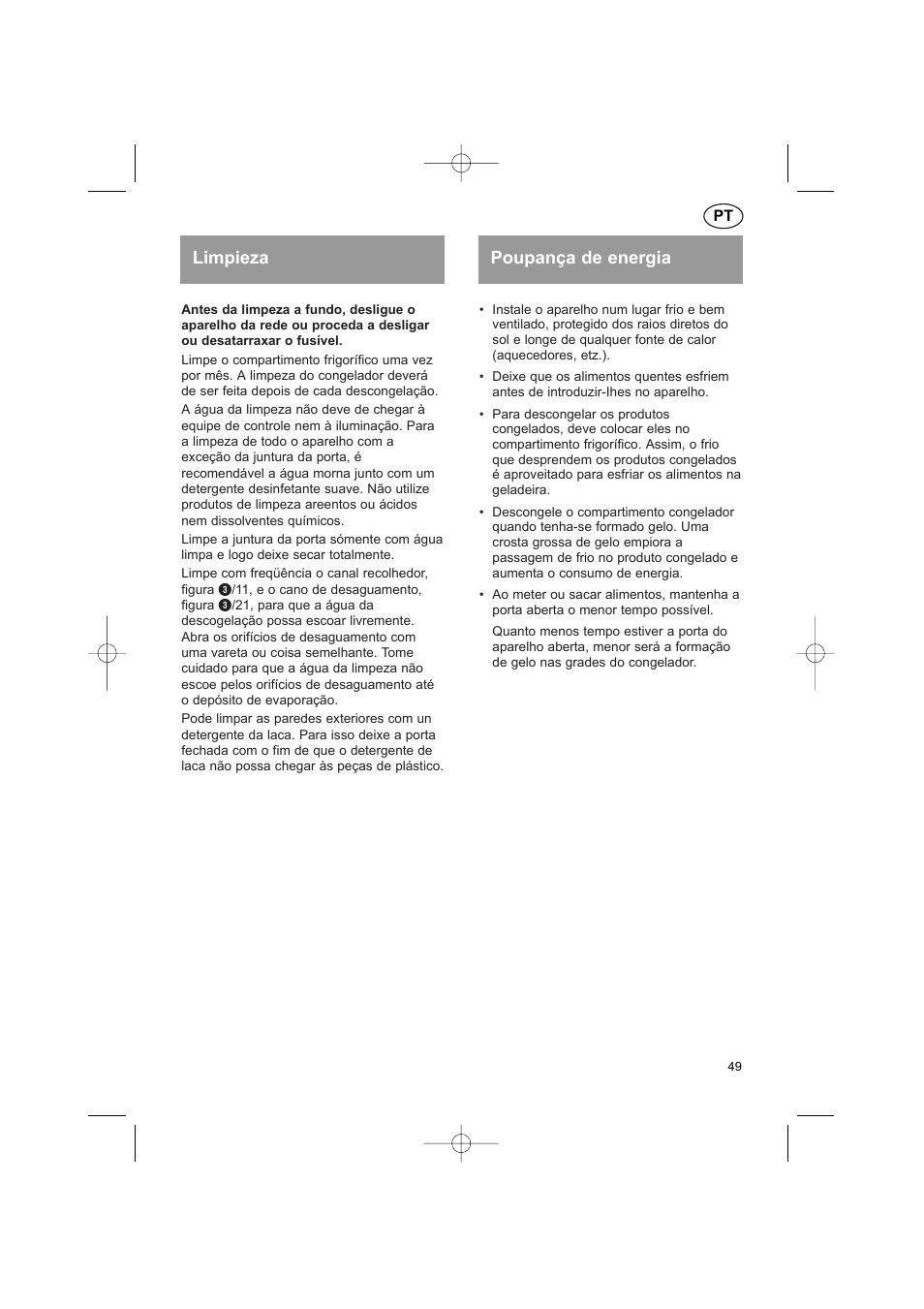 Limpieza poupança de energia | Bosch KGS37340 User Manual | Page 51 / 76